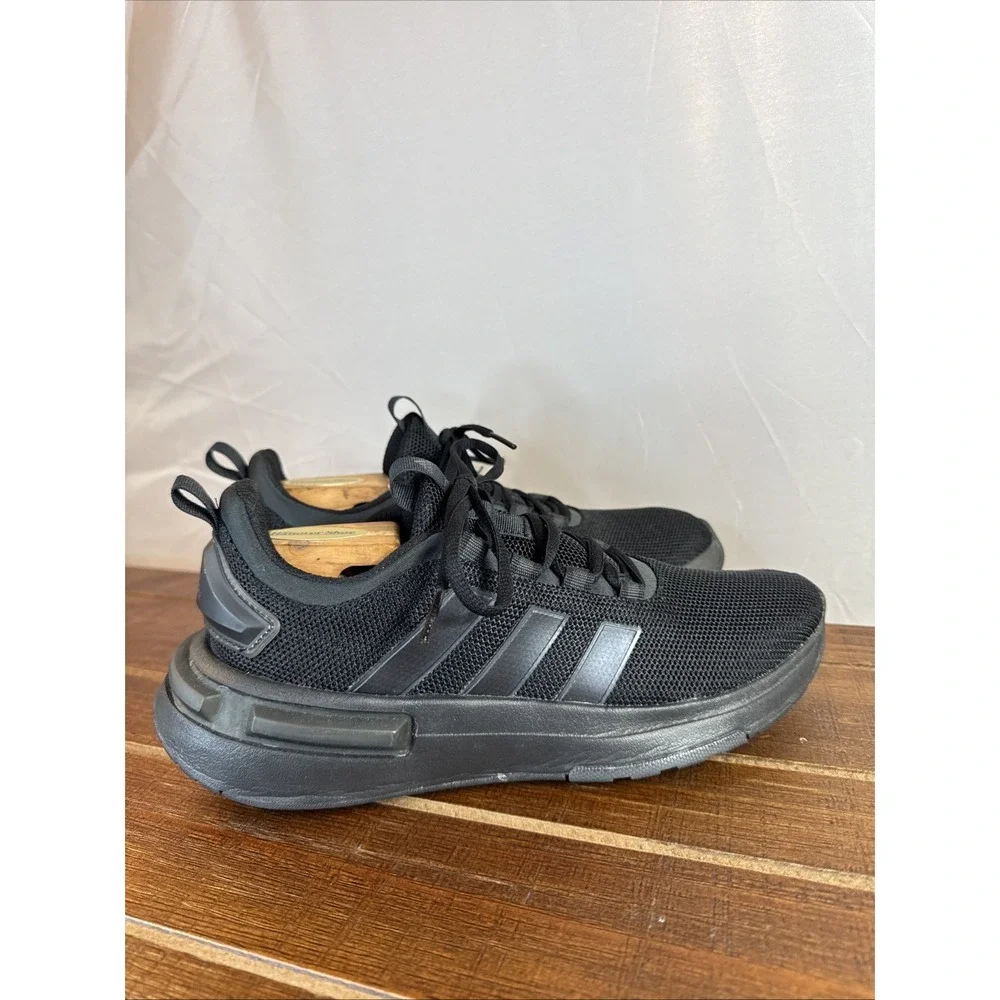 Adidas Racer TR23 Shoes Men's 6.5 Black Mesh Low Top Lace‎ Up Running Trainers